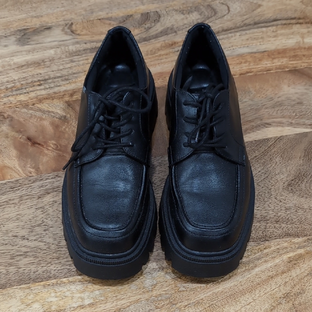 Zara Women's Black Lace-Up Platform Shoes EU 36 US 5.5/6